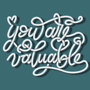you are valuable paper  ribbon lettering