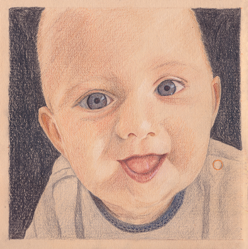 portret baby kleurpotlood